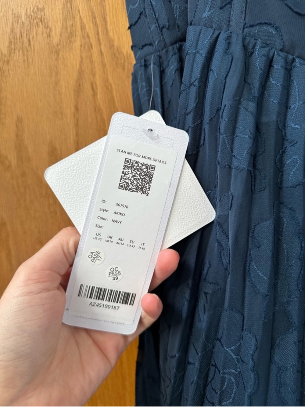 Azazie Akiko Navy Pleated Sweetheart Neckline Maxi Dress - Picture 4 of 5